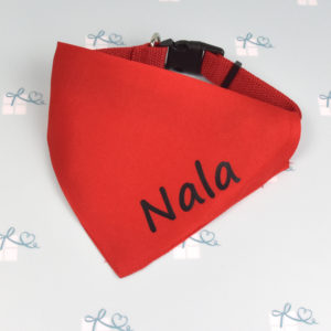 Hundehalsband Blau Rot - mit Name - Beispiel