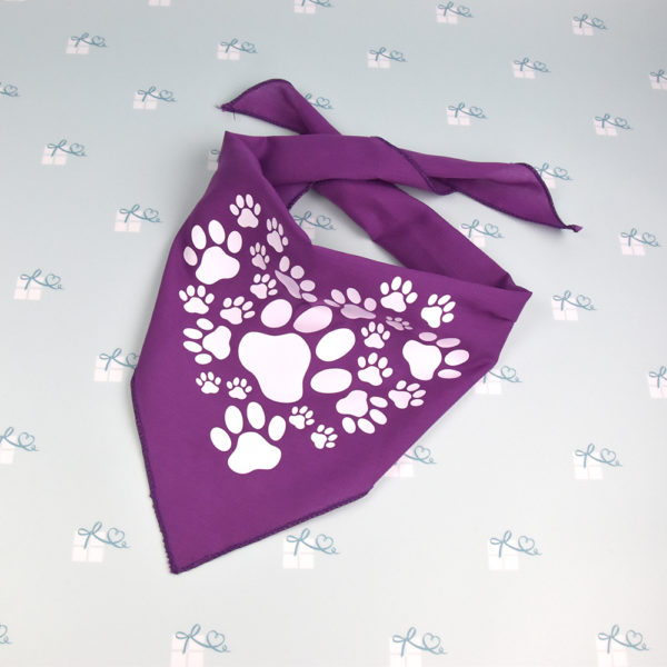 Hundehalstücher - Herz - Violett-Weiß