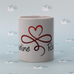 Keramik-Tasse - personalisiert mit Herz unendlich