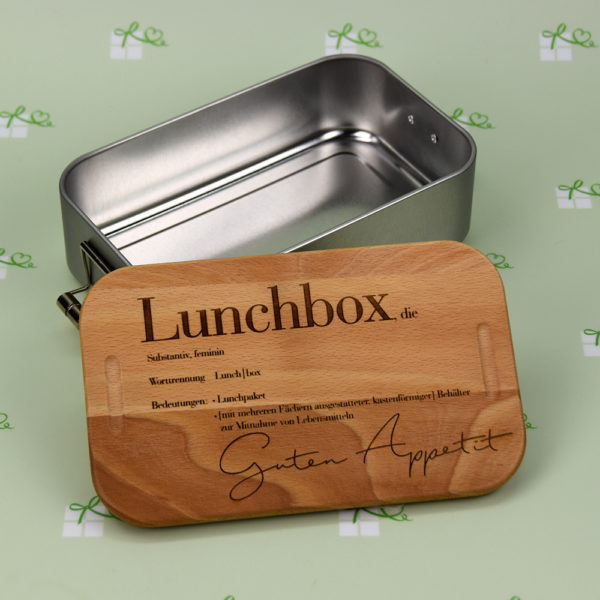 Lunchbox - mit Holzdeckel - Guten Appetit - 6