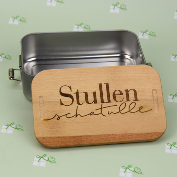 Lunchbox - mit Holzdeckel - Stullenschatulle - 2