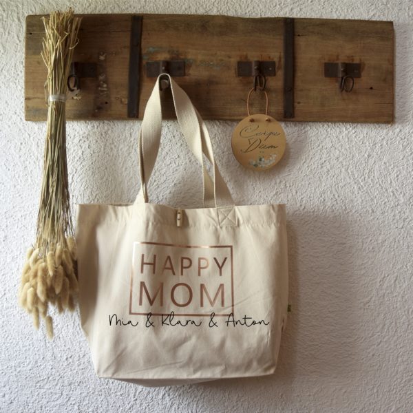 HAPPY MOM - Tasche mit Wunschname - Kinder