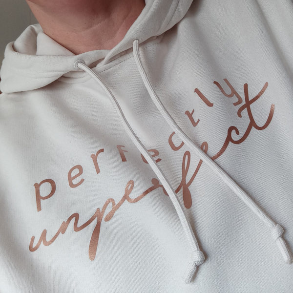 Hoodie - perfectly unperfect - natur-rose-1