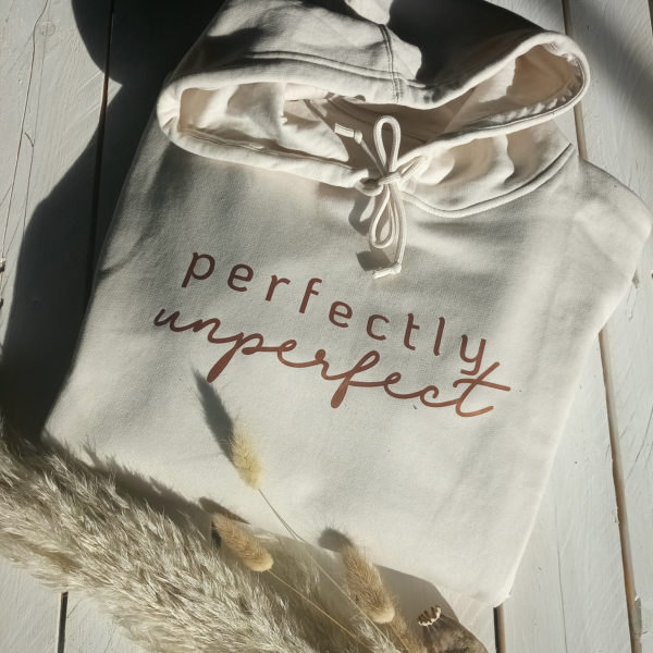 Hoodie - perfectly unperfect - natur-rose-2