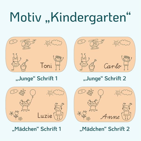 Frühstücksbrettchen - Kindergarten + Name - Motive