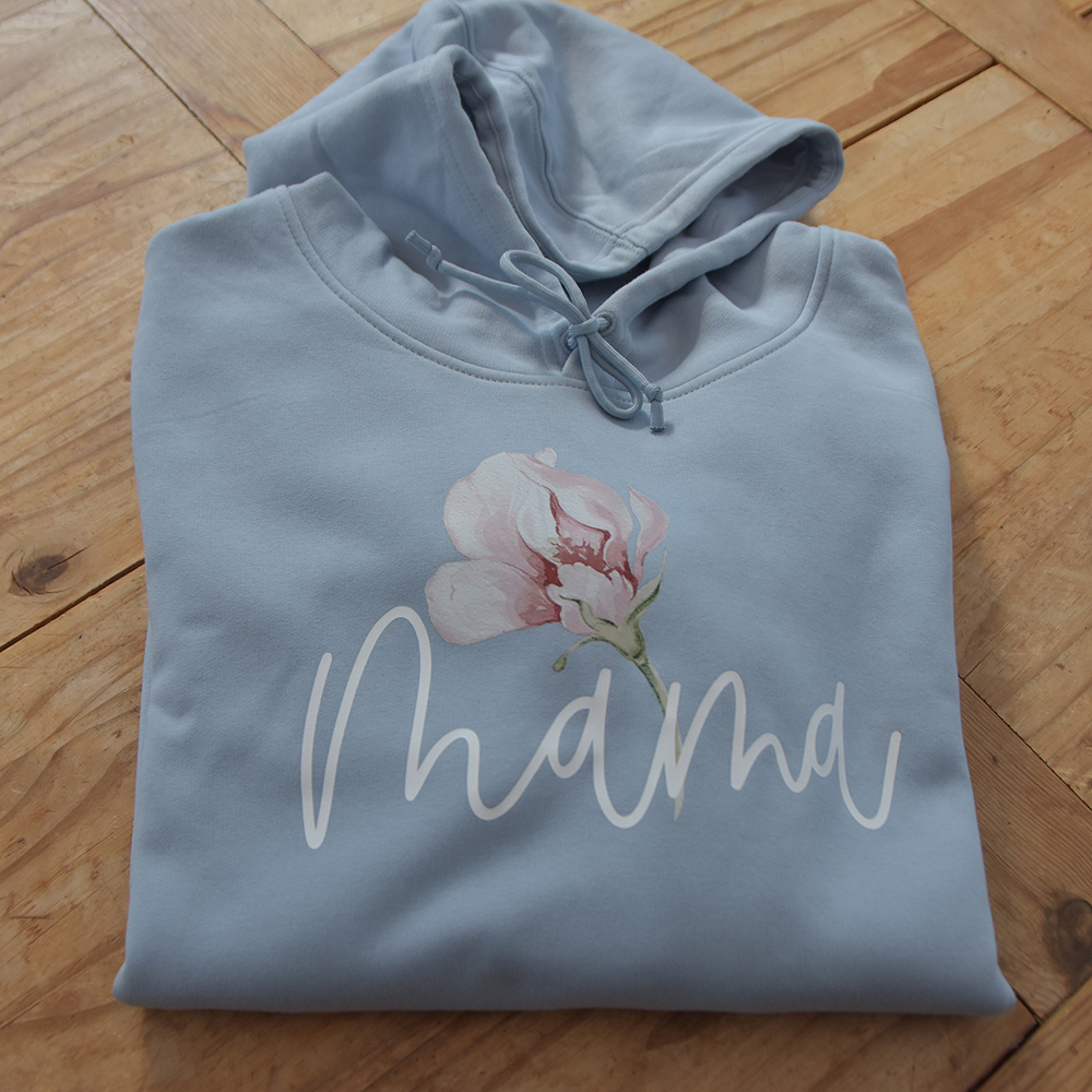 MAMA Hoodie - Aquarell Blume - 2024 - blau1